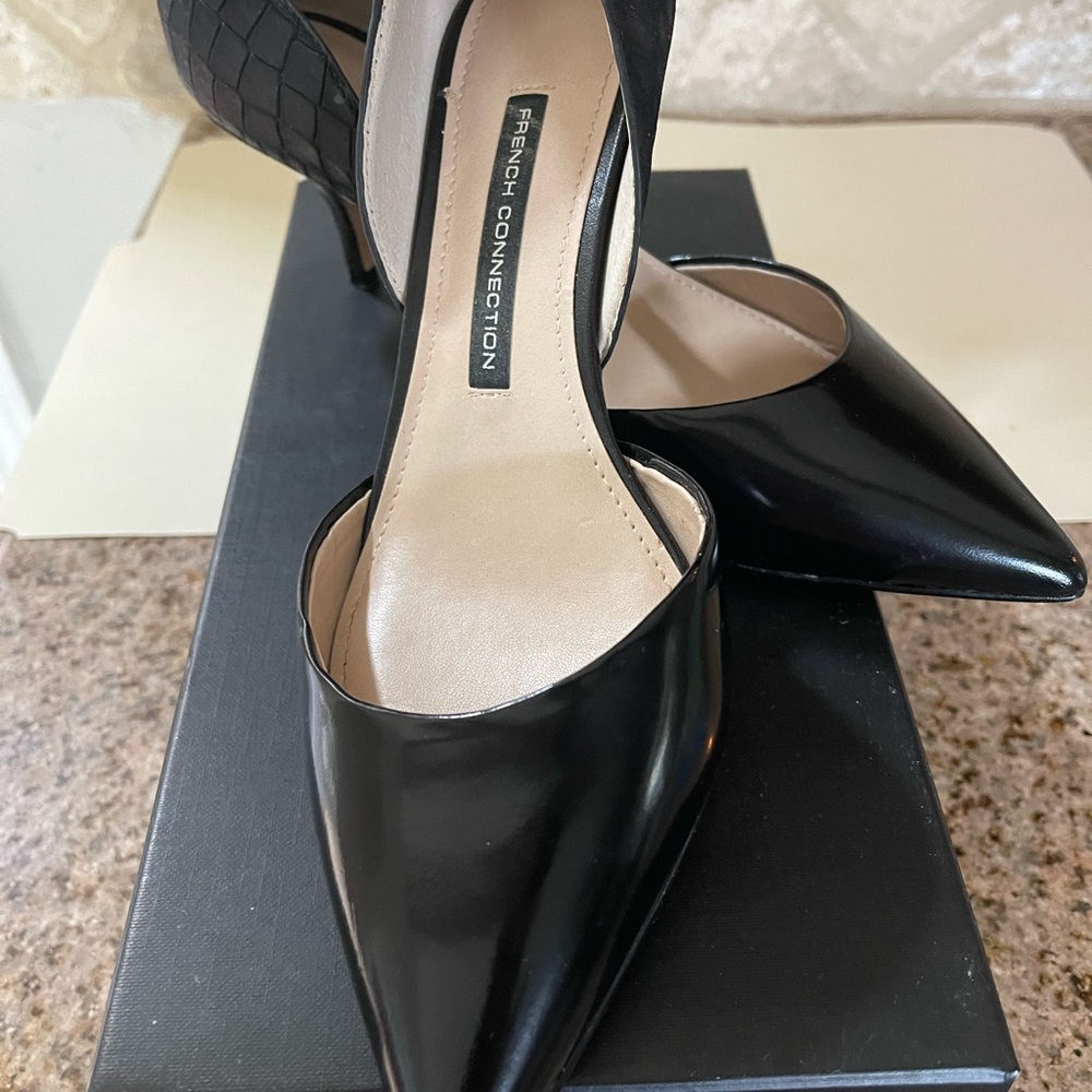 French Connection kitten heels black shoes